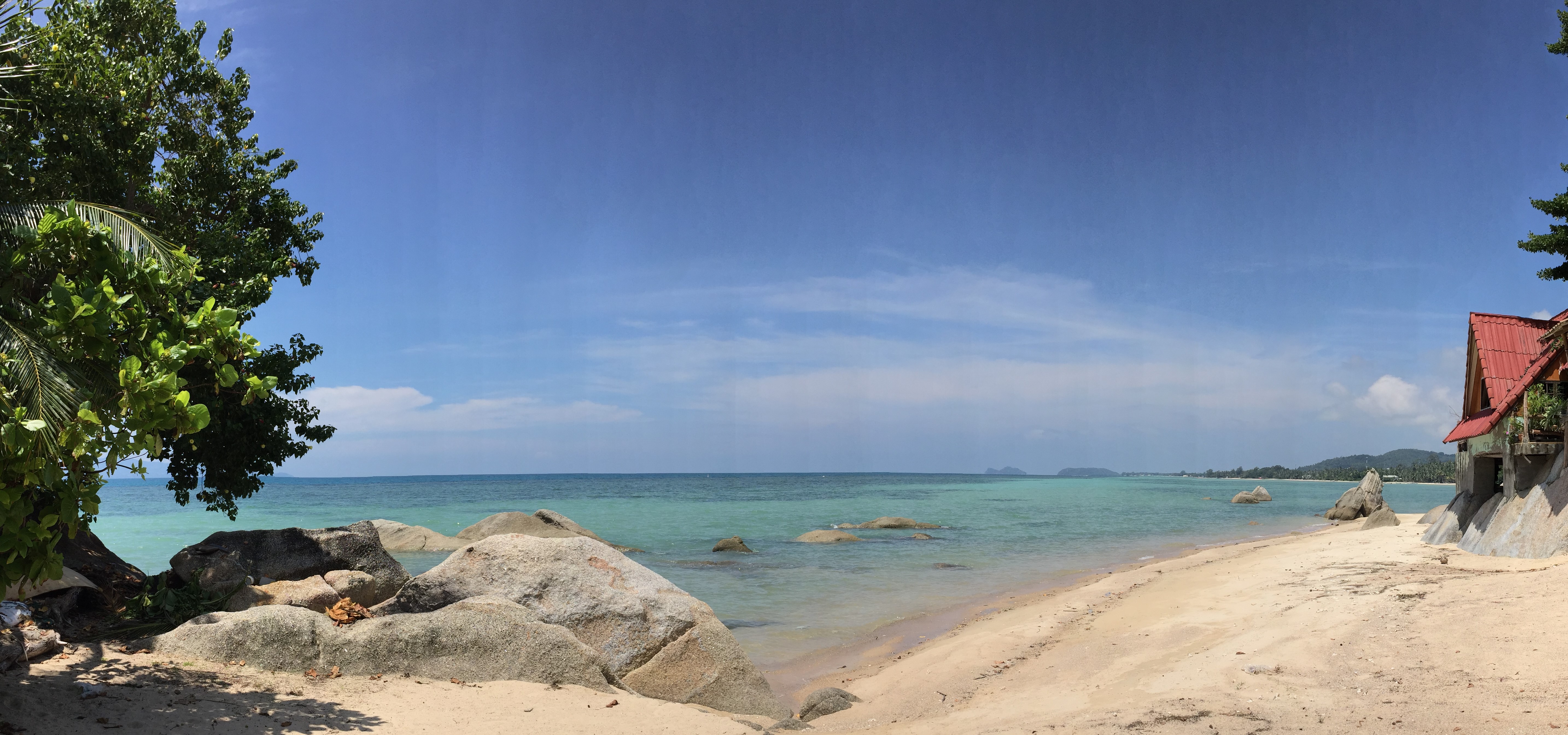 Beach and rocks panorama